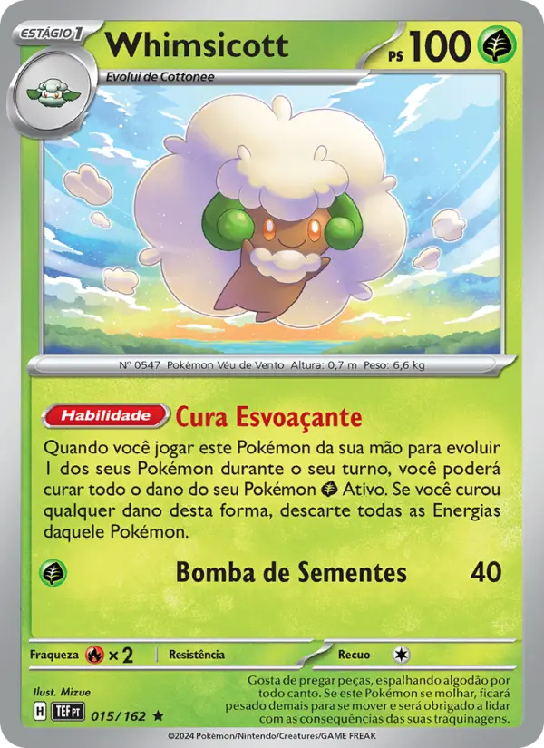 Carta Whimsicott, número 015/162 da coleção Forças Temporais