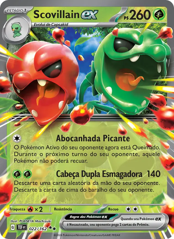 Carta Scovillain ex, número 022/162 da coleção Forças Temporais