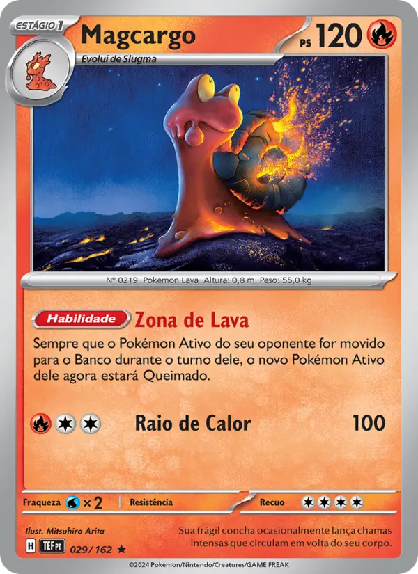 Carta Magcargo, número 029/162 da coleção Forças Temporais