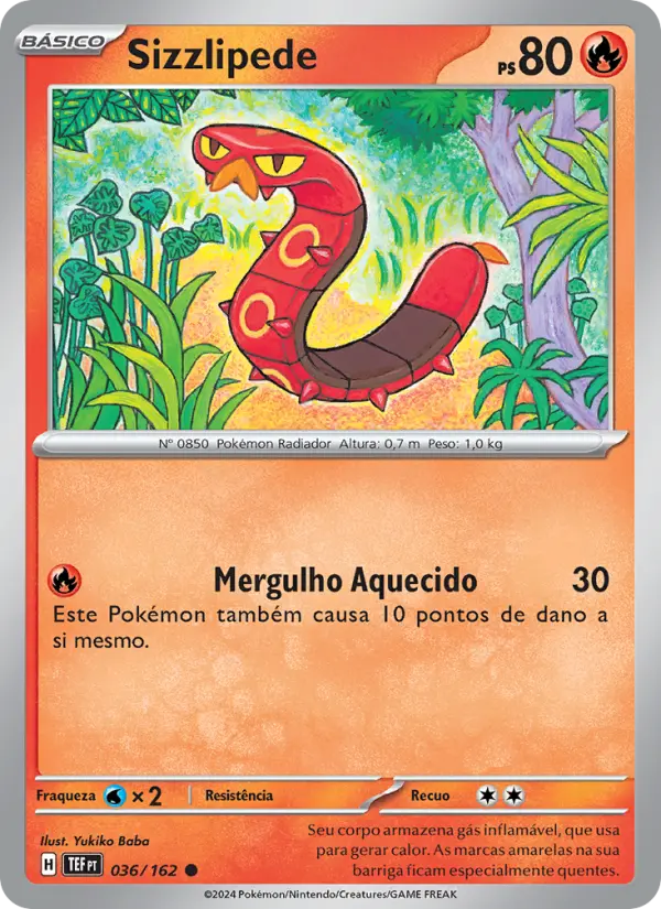 Carta Sizzlipede, número 036/162 da coleção Forças Temporais