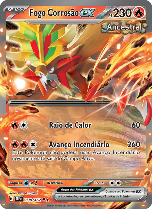 Carta Fogo Corrosão ex, número 038/162 da coleção Forças Temporais