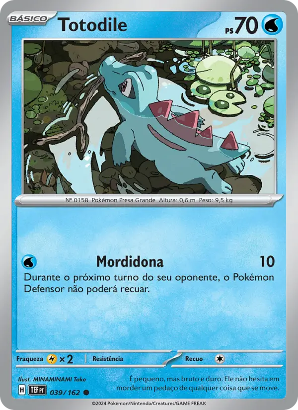 Carta Totodile, número 039/162 da coleção Forças Temporais