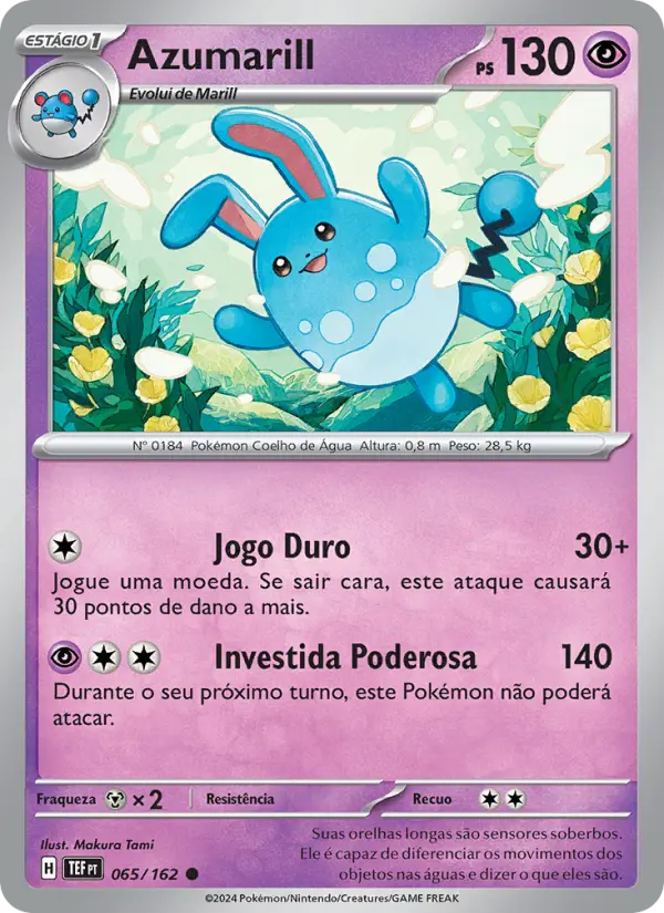 Carta Azumarill, número 065/162 da coleção Forças Temporais