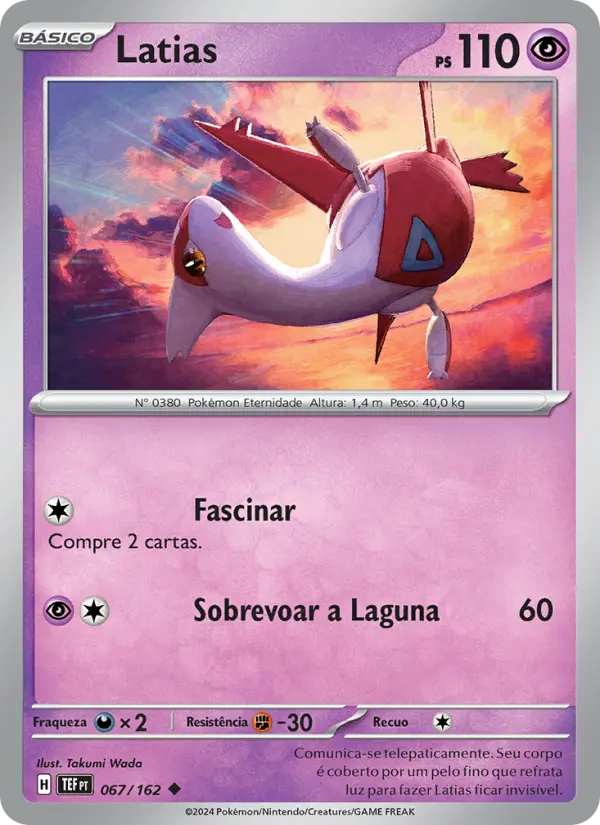 Carta Latias, número 067/162 da coleção Forças Temporais