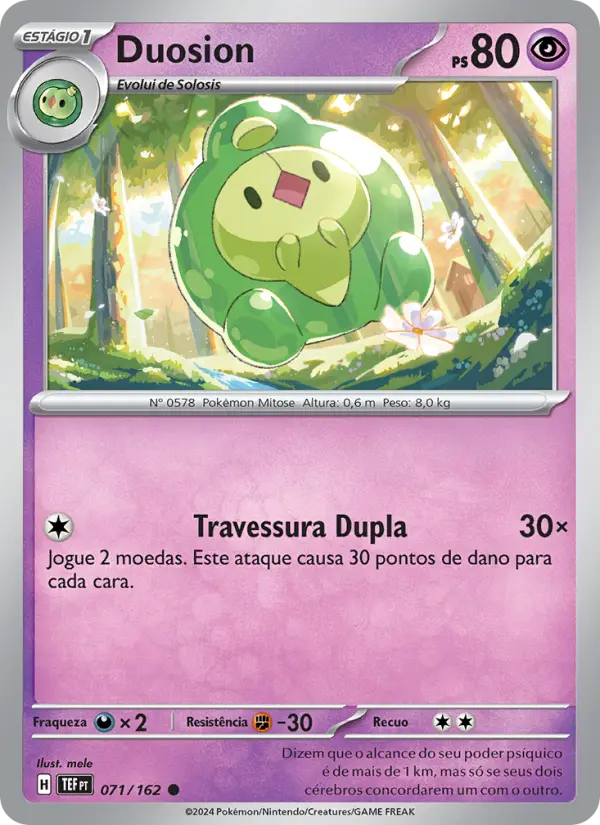 Carta Duosion, número 071/162 da coleção Forças Temporais