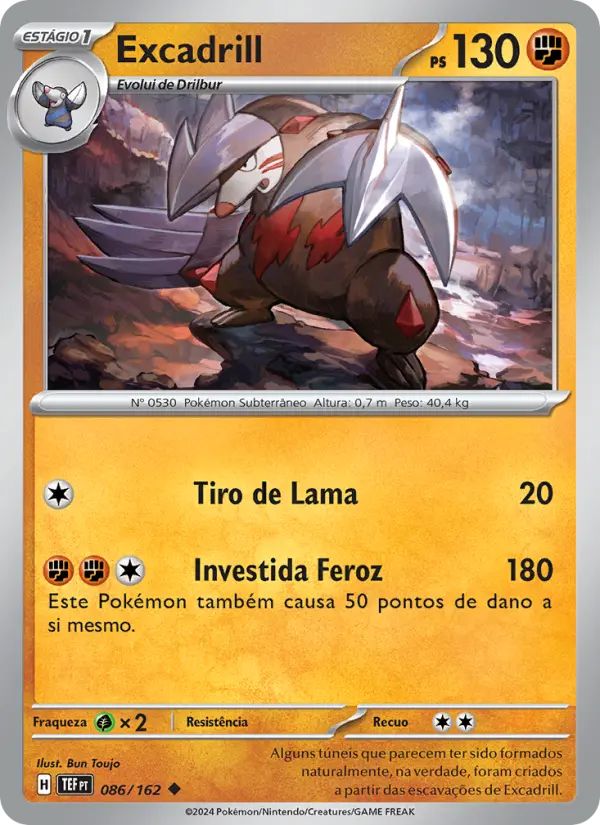 Carta Excadrill, número 086/162 da coleção Forças Temporais
