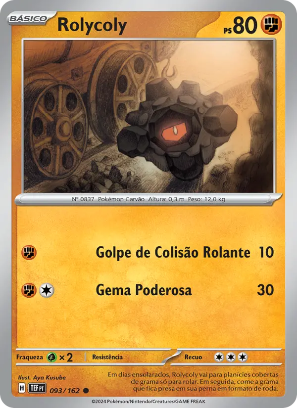 Carta Rolycoly, número 093/162 da coleção Forças Temporais