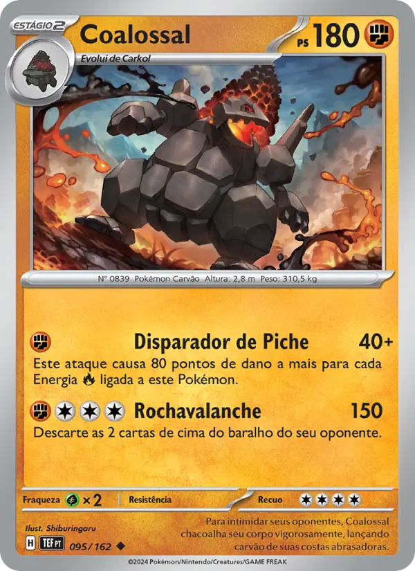 Carta Coalossal, número 095/162 da coleção Forças Temporais