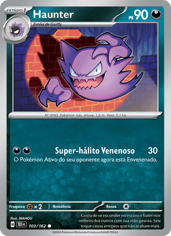Carta Haunter, número 103/162 da coleção Forças Temporais