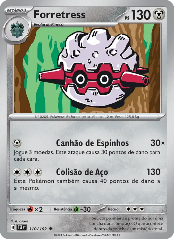 Carta Forretress, número 110/162 da coleção Forças Temporais