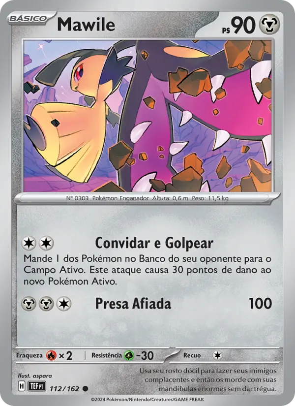 Carta Mawile, número 112/162 da coleção Forças Temporais