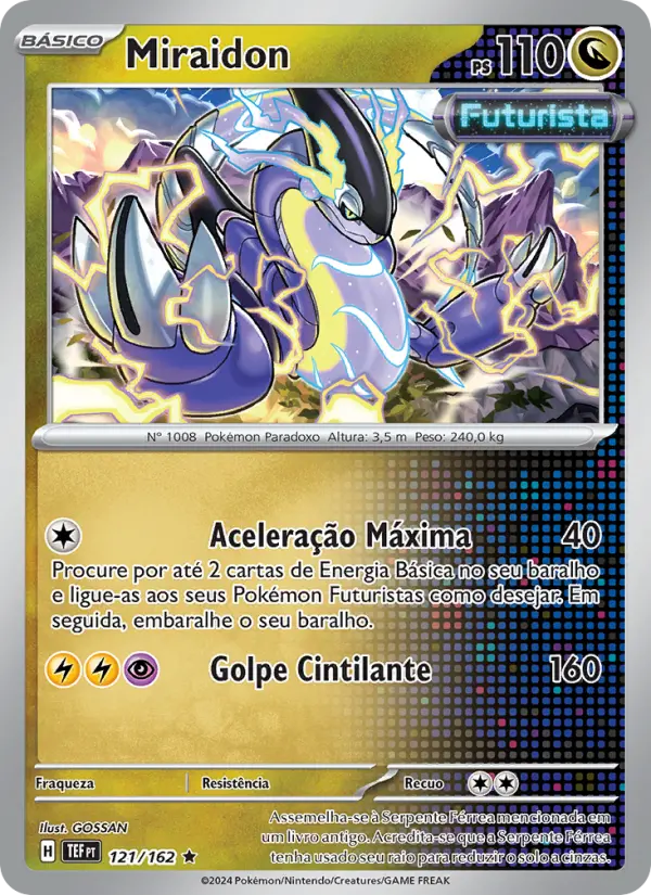 Carta Miraidon, número 121/162 da coleção Forças Temporais