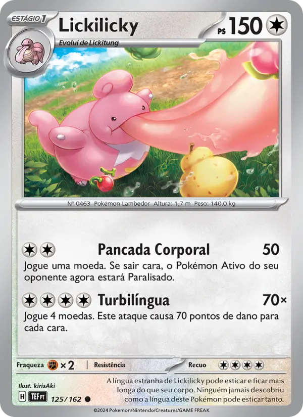 Carta Lickilicky, número 125/162 da coleção Forças Temporais