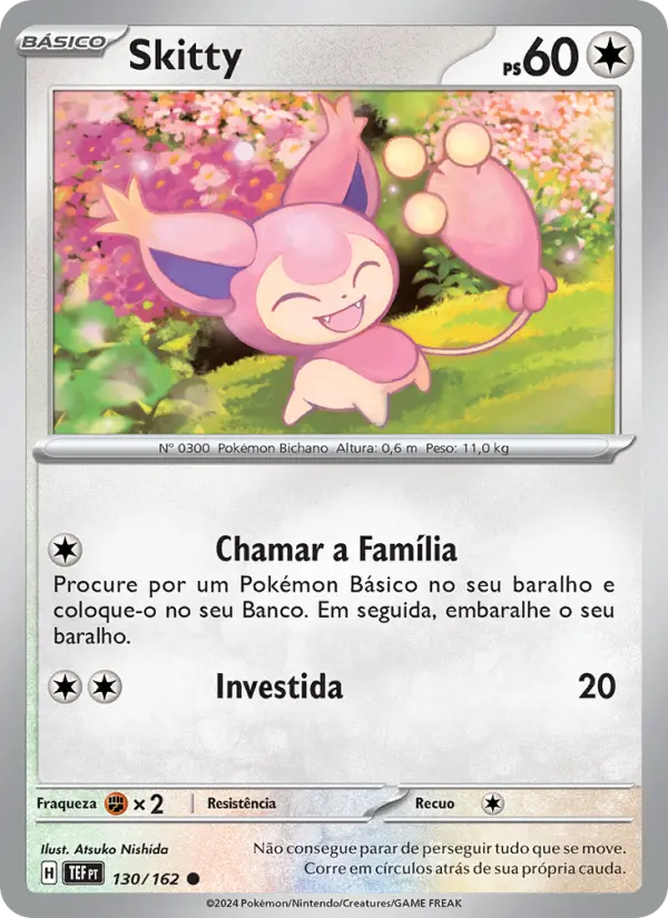 Carta Skitty, número 130/162 da coleção Forças Temporais