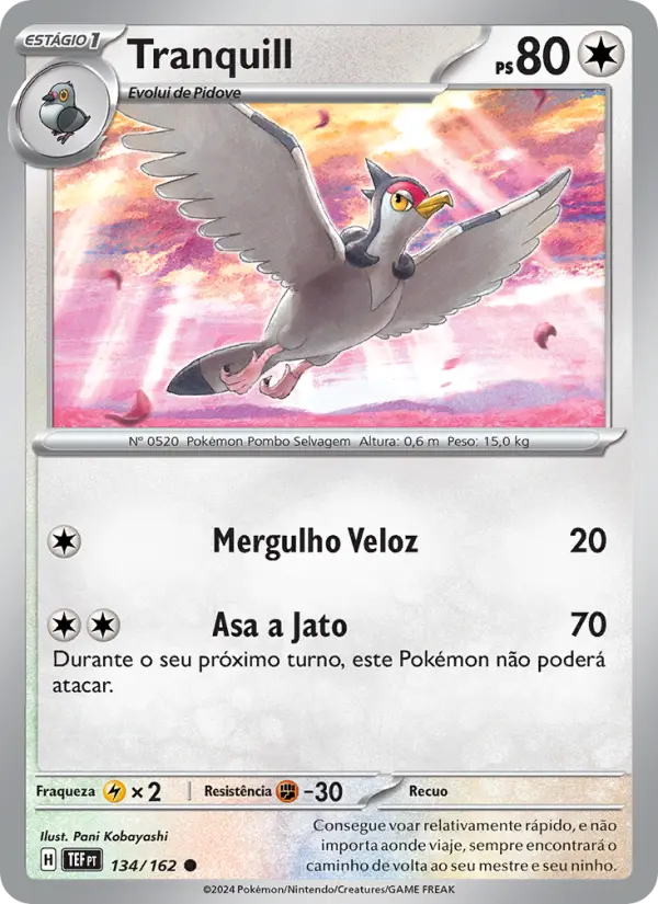Carta Tranquill, número 134/162 da coleção Forças Temporais