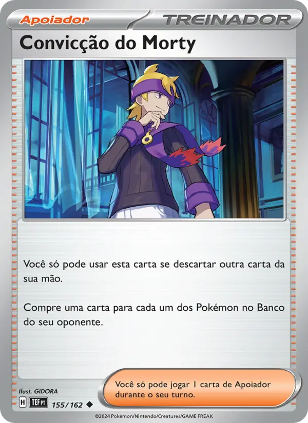 Carta Convicção do Morty, número 155/162 da coleção Forças Temporais