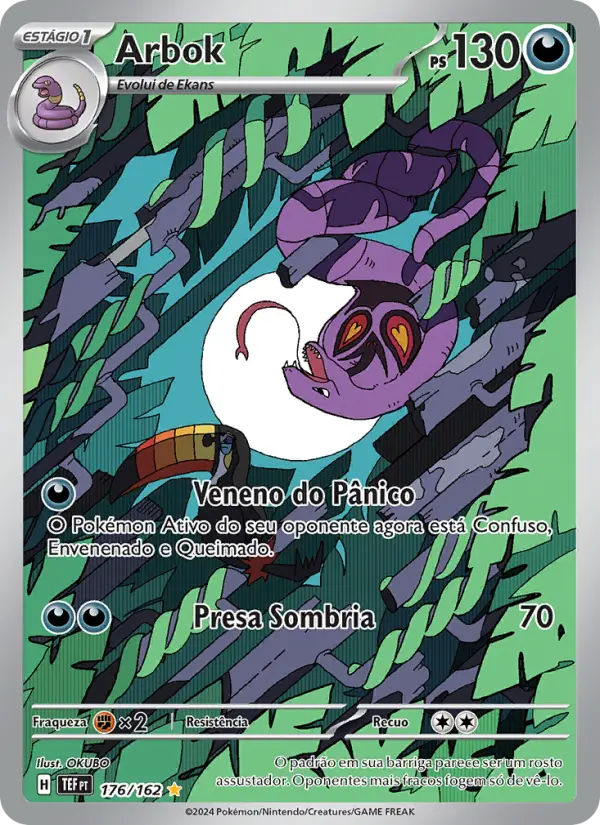 Carta Arbok, número 176/162 da coleção Forças Temporais