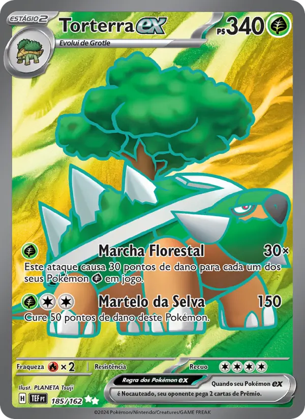 Carta Torterra ex, número 185/162 da coleção Forças Temporais