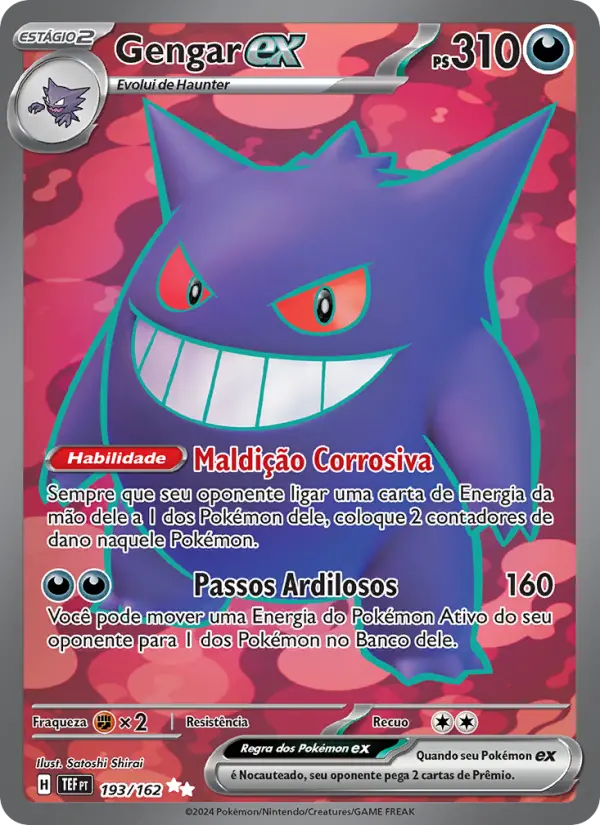 Carta Gengar ex, número 193/162 da coleção Forças Temporais