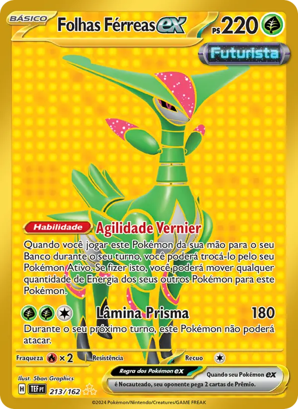 Carta Folhas Férreas ex, número 213/162 da coleção Forças Temporais