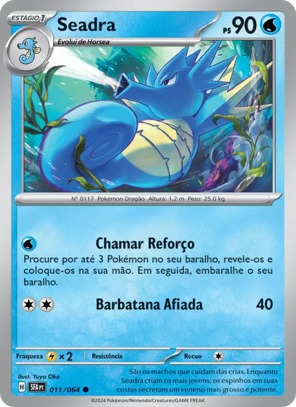 Carta Seadra, número 011/64 da coleção Fábulas Nebulosas