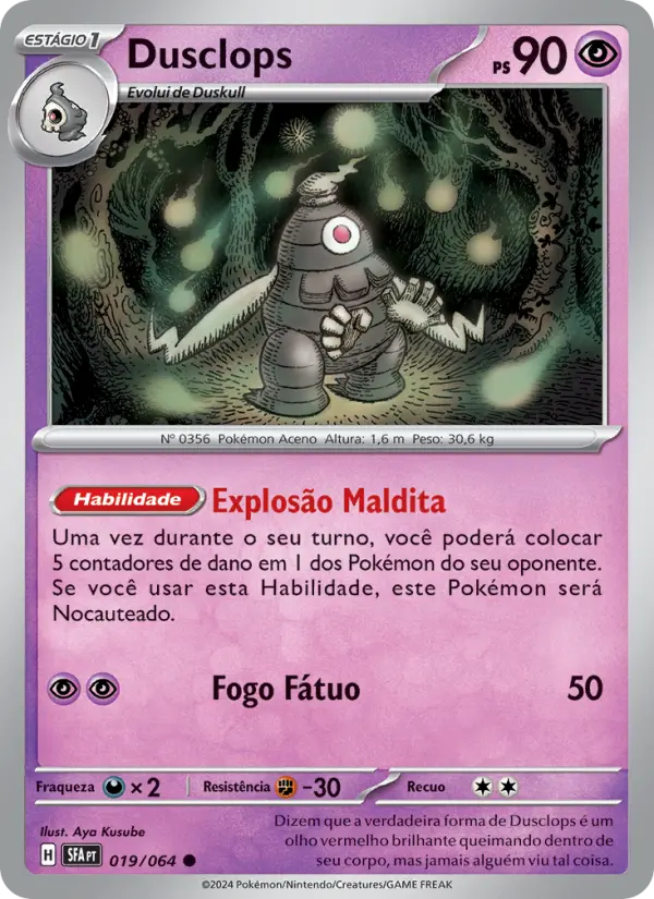 Carta Dusclops, número 019/64 da coleção Fábulas Nebulosas