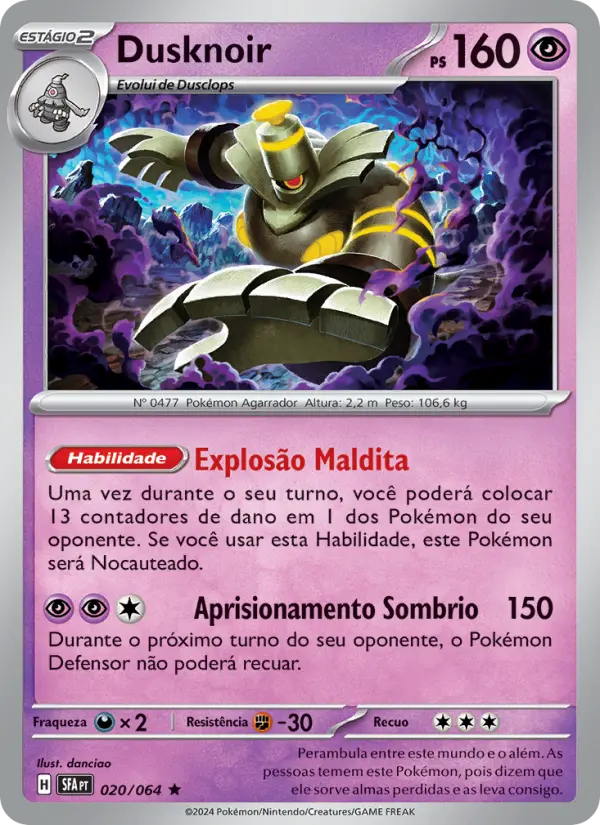 Carta Dusknoir, número 020/64 da coleção Fábulas Nebulosas