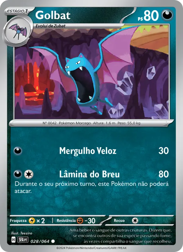 Carta Golbat, número 028/64 da coleção Fábulas Nebulosas