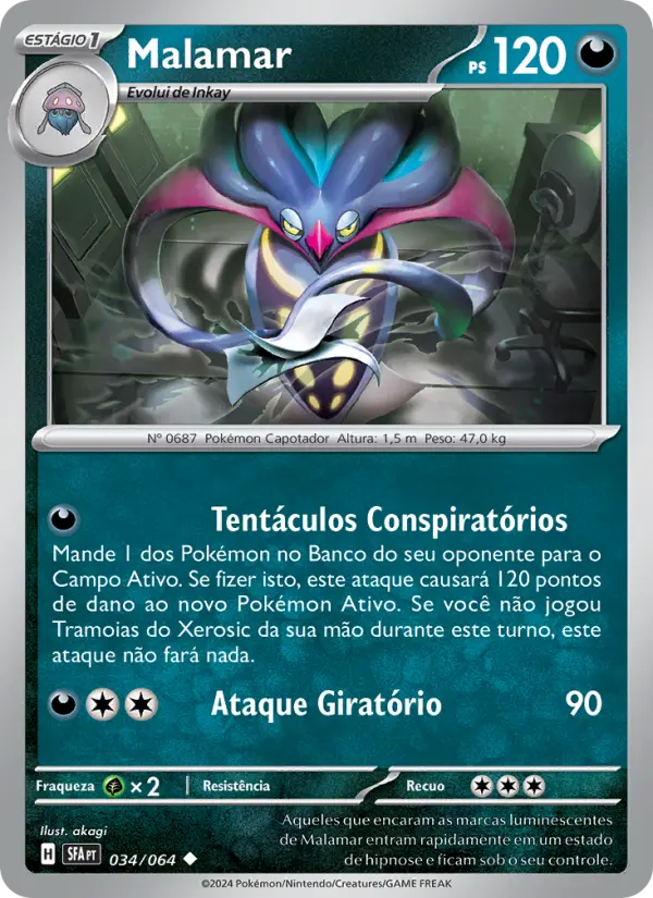 Carta Malamar, número 034/64 da coleção Fábulas Nebulosas