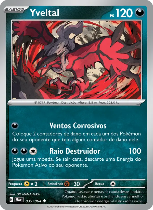Carta Yveltal, número 035/64 da coleção Fábulas Nebulosas