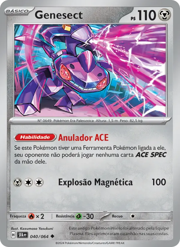 Carta Genesect, número 040/64 da coleção Fábulas Nebulosas