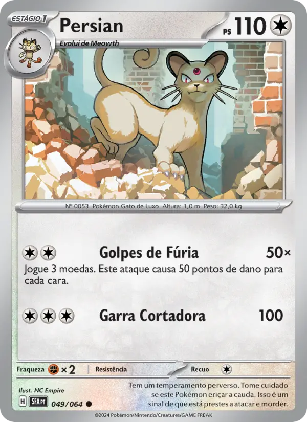 Carta Persian, número 049/64 da coleção Fábulas Nebulosas