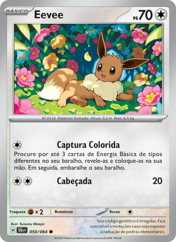 Carta Eevee, número 050/64 da coleção Fábulas Nebulosas