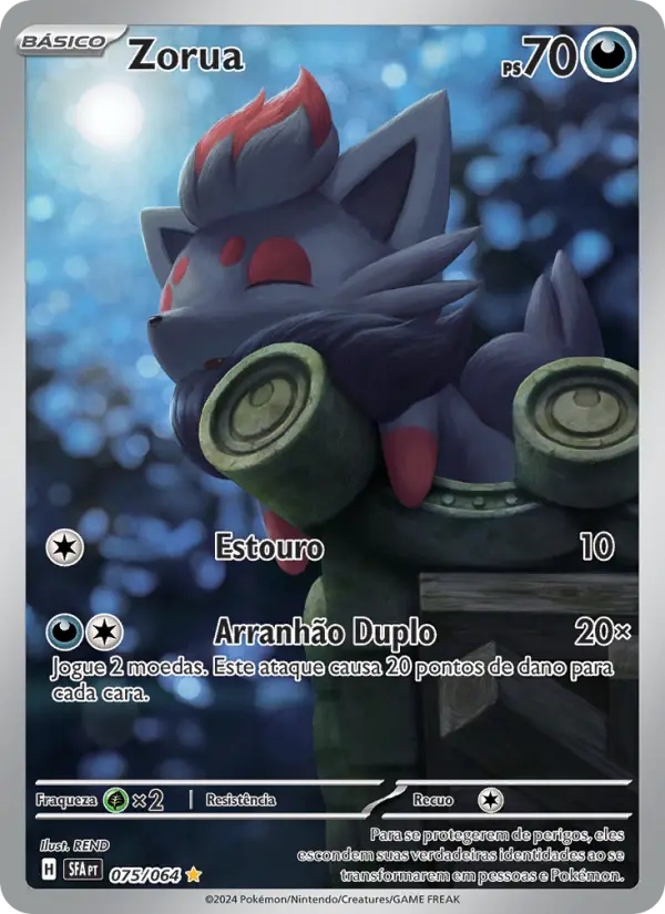 Carta Zorua, número 075/64 da coleção Fábulas Nebulosas
