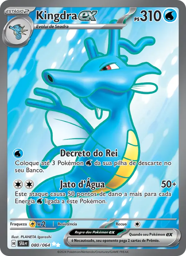 Carta Kingdra ex, número 080/64 da coleção Fábulas Nebulosas
