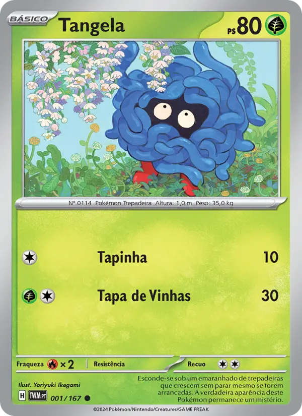 Carta Tangela, número 001/167 da coleção Máscaras do Crepúsculo