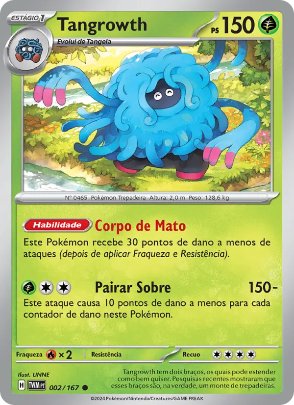 Carta Tangrowth, número 002/167 da coleção Máscaras do Crepúsculo