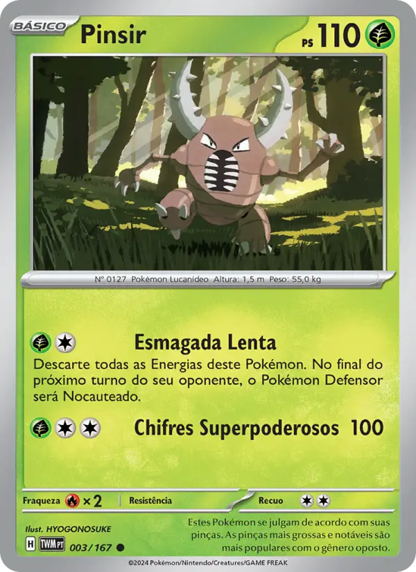 Carta Pinsir, número 003/167 da coleção Máscaras do Crepúsculo