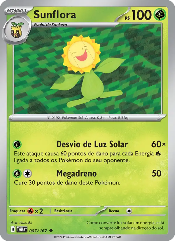 Carta Sunflora, número 007/167 da coleção Máscaras do Crepúsculo