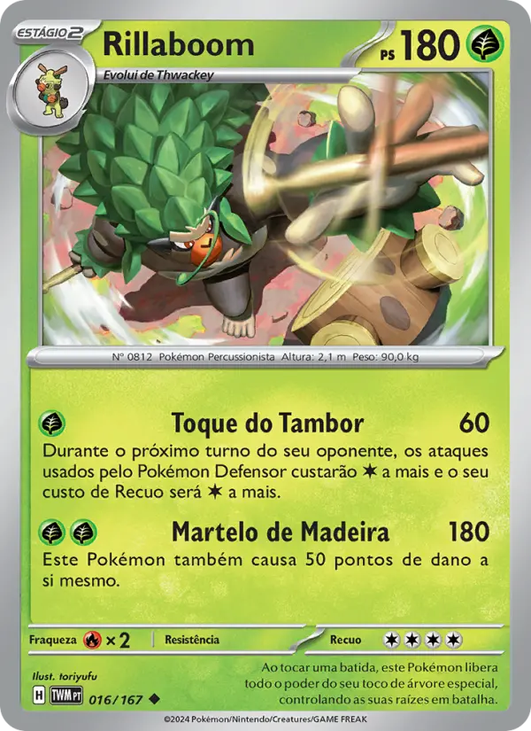 Carta Rillaboom, número 016/167 da coleção Máscaras do Crepúsculo