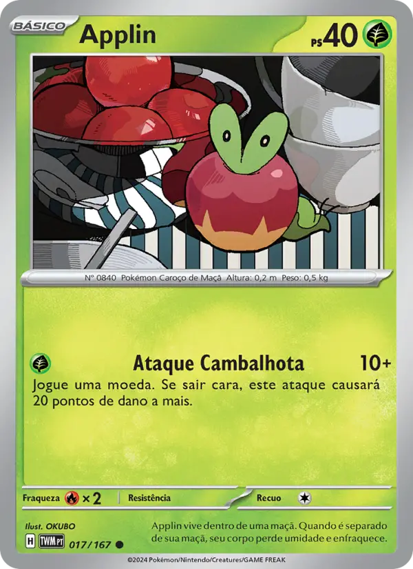 Carta Applin, número 017/167 da coleção Máscaras do Crepúsculo