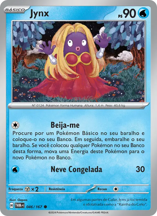 Carta Jynx, número 046/167 da coleção Máscaras do Crepúsculo