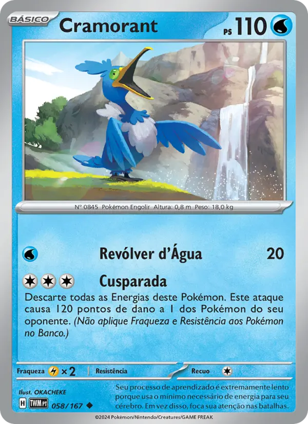Carta Cramorant, número 058/167 da coleção Máscaras do Crepúsculo