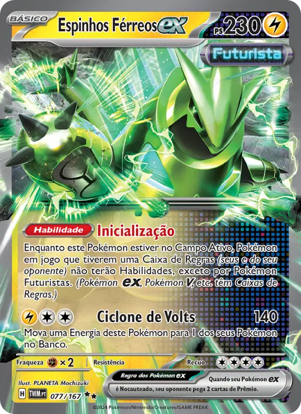Carta Espinhos Férreos ex, número 077/167 da coleção Máscaras do Crepúsculo