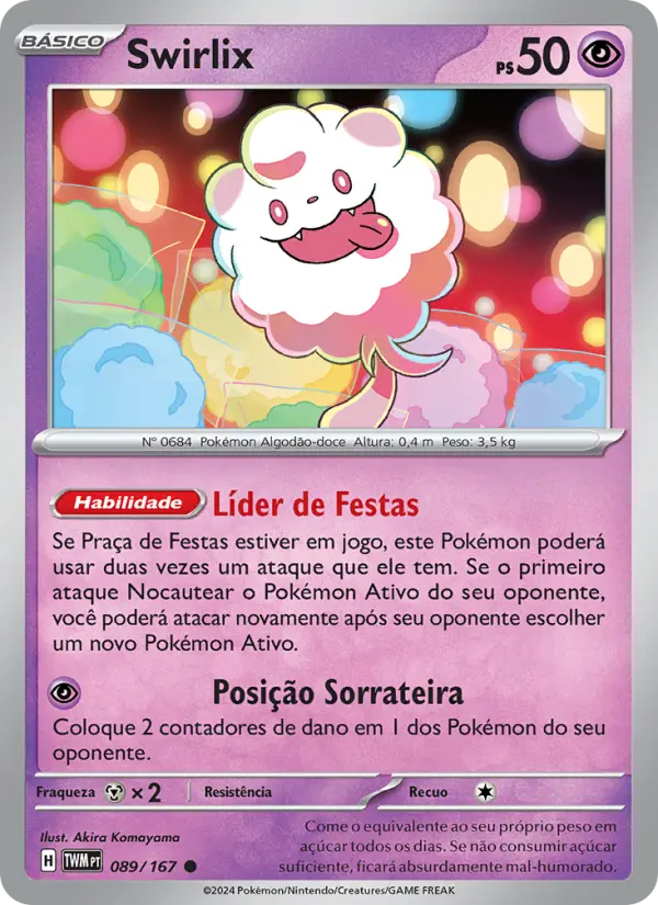 Carta Swirlix, número 089/167 da coleção Máscaras do Crepúsculo