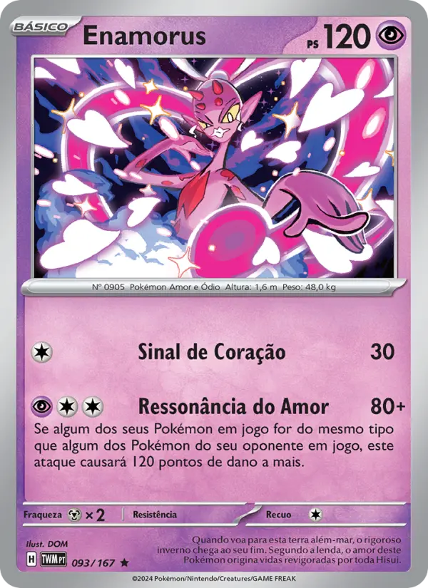 Carta Enamorus, número 093/167 da coleção Máscaras do Crepúsculo