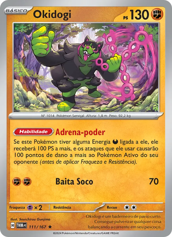 Carta Okidogi, número 111/167 da coleção Máscaras do Crepúsculo
