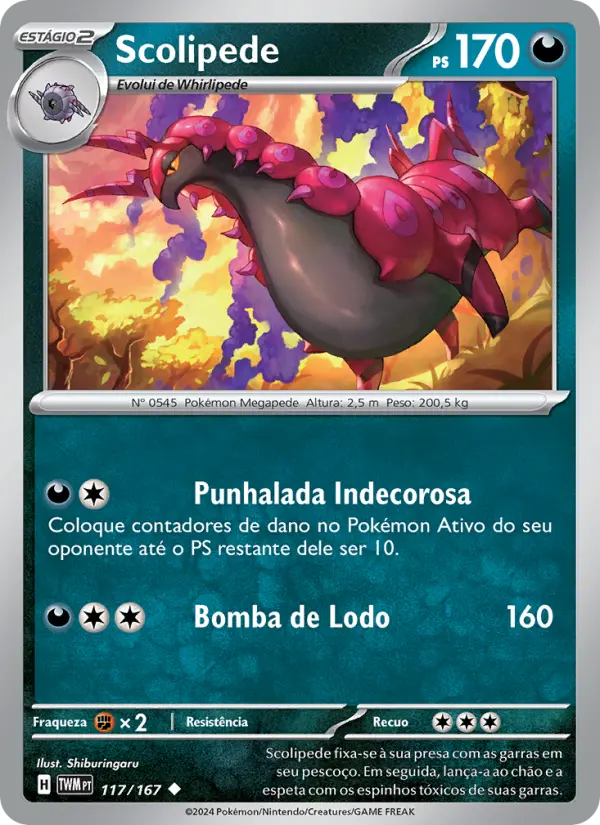 Carta Scolipede, número 117/167 da coleção Máscaras do Crepúsculo