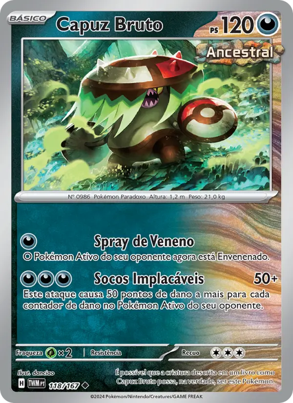 Carta Capuz Bruto, número 118/167 da coleção Máscaras do Crepúsculo