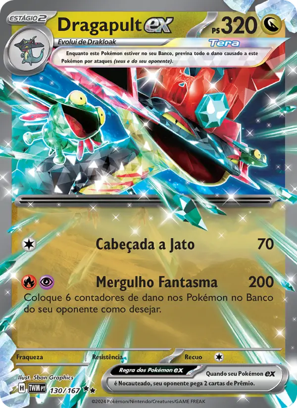 Carta Dragapult ex, número 130/167 da coleção Máscaras do Crepúsculo